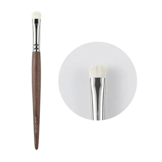Professional-quality eyeshadow brush with ergonomic ebony wood handle 1
