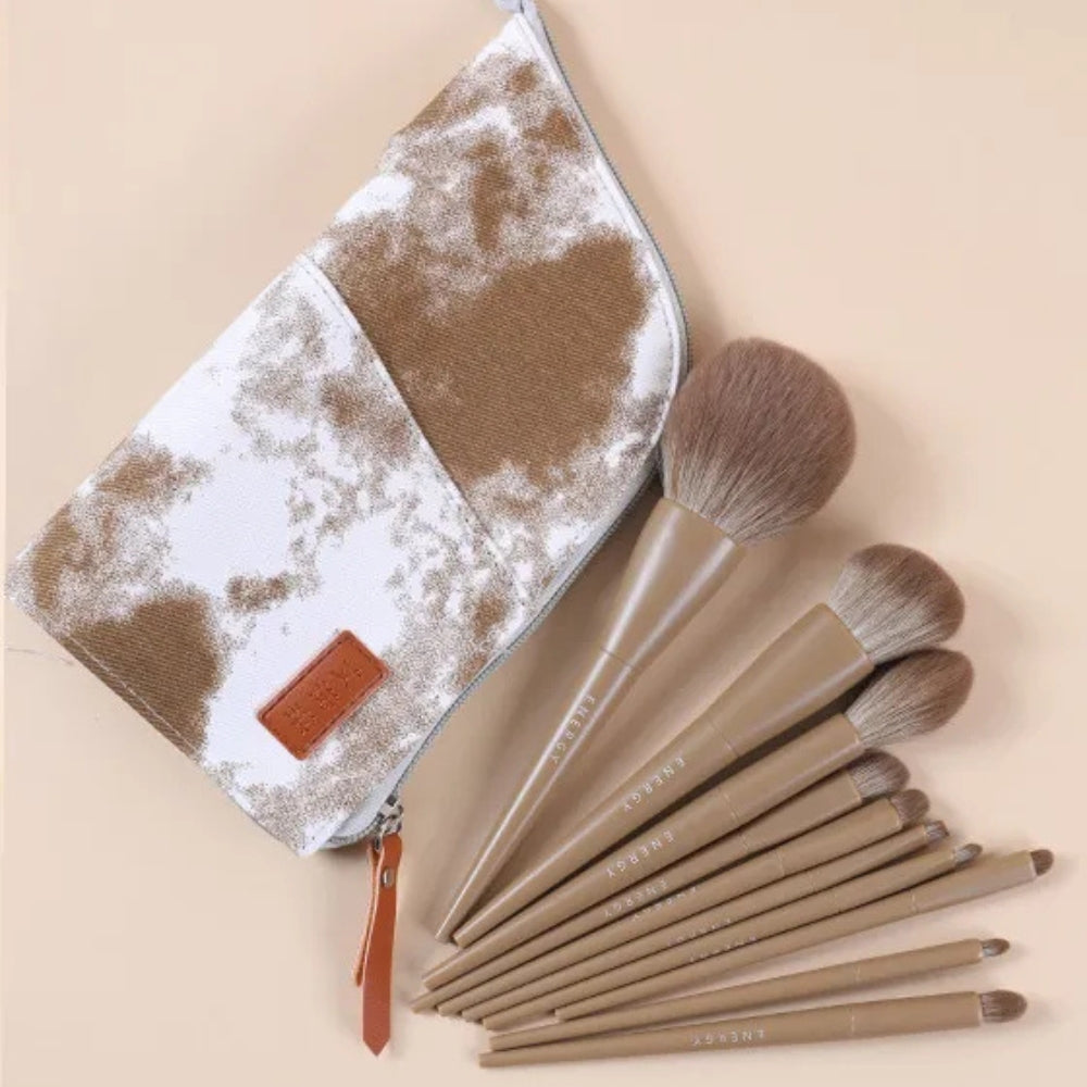 10-piece professional synthetic makeup brushes 1